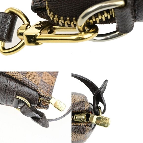 LOUIS VUITTON Trousse Makeup Hand Bag Damier Ebene Leather Brown - Picture 8 of 14